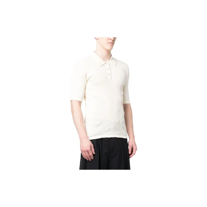 Maison Margiela Half Buttoned Ribbed Polo Shirt-3