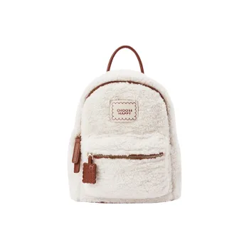 SEM/R Fabric Backpack Regular Women's Ecru/Coffee