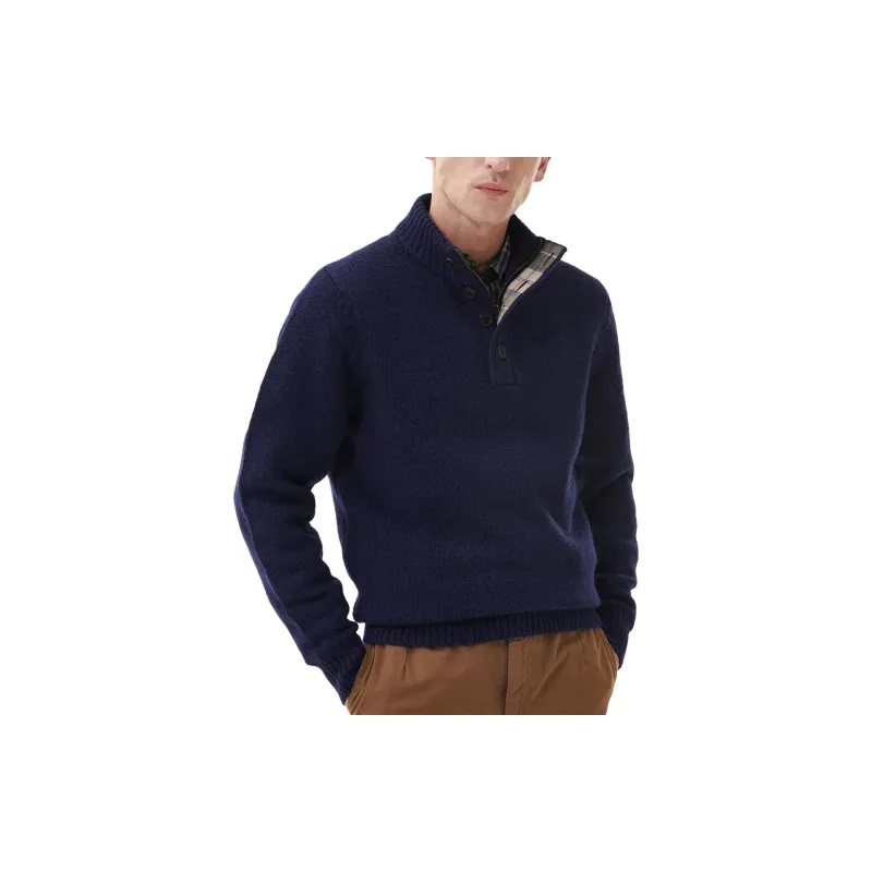 BARBOUR High-neck Buttoned Wool Jumper-2