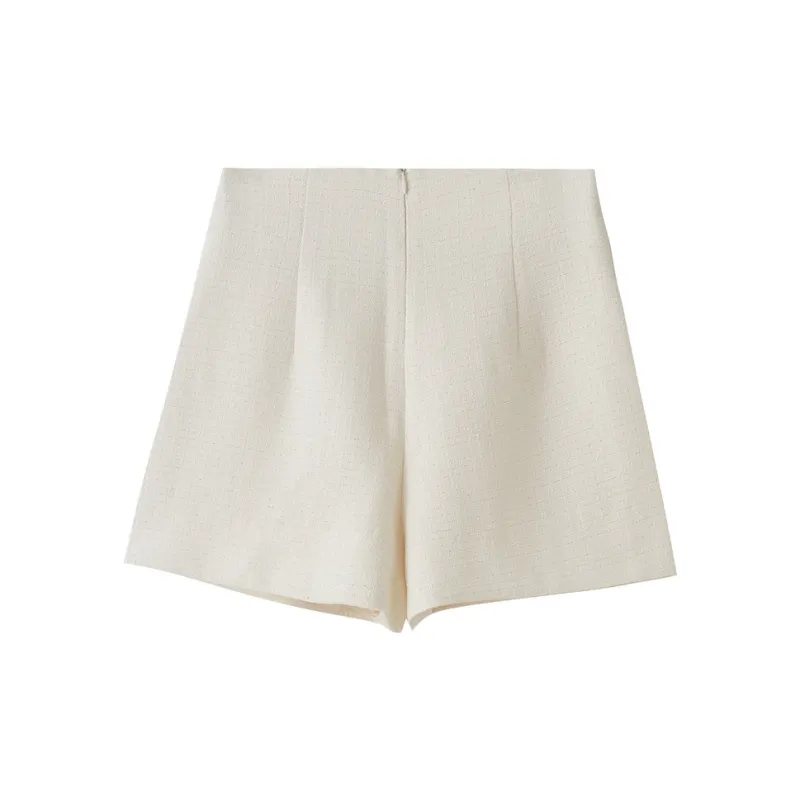 SHUIYUNJIAN Casual Shorts Women's Beige Apricot-1