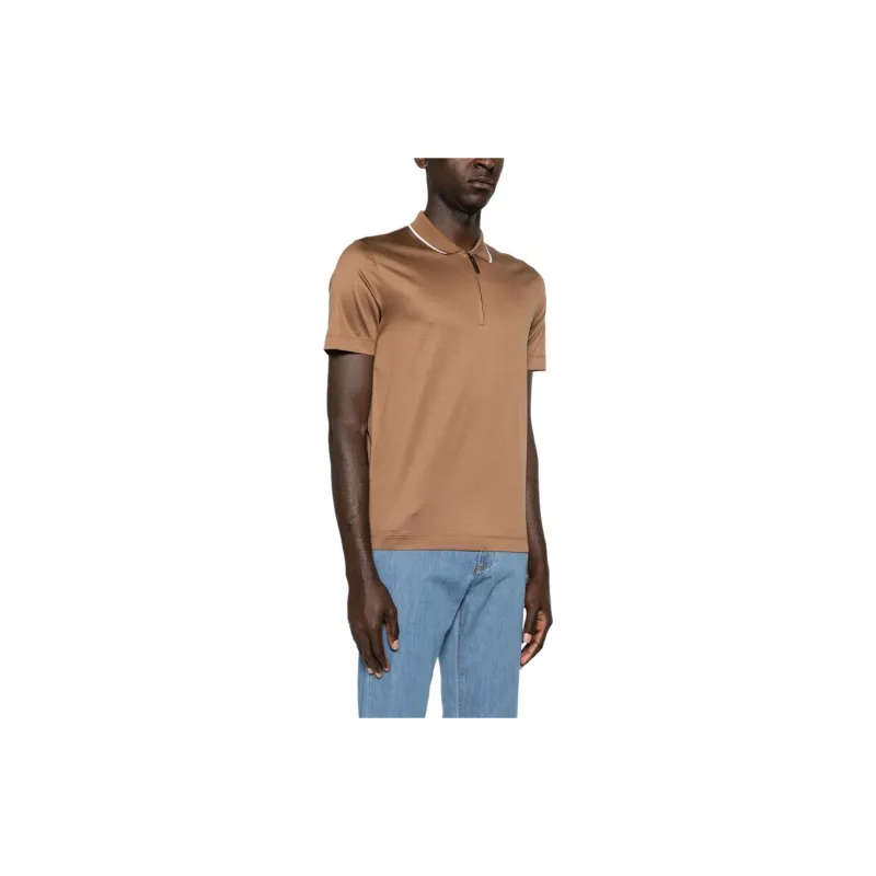 Canali Half zip Jersey Polo Shirt-3