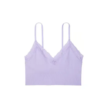 Victoria's Secret PINK Bralette Tops Seamless Rib Unlined Longline Lette/PB Bra Women's Purple Clouds