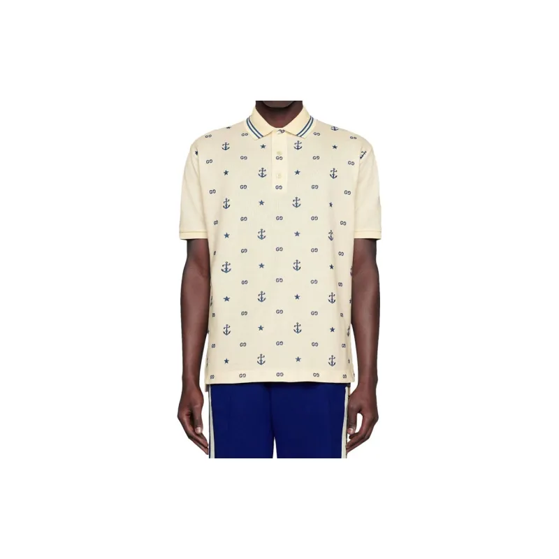 GUCCI Symbols Embroidered Polo Shirt-1