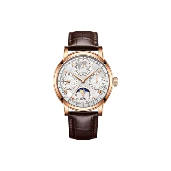 BEXEI Casual Watch Automatic Mechanical Movement Cowhide Strap Watch Men's Watches White Dial