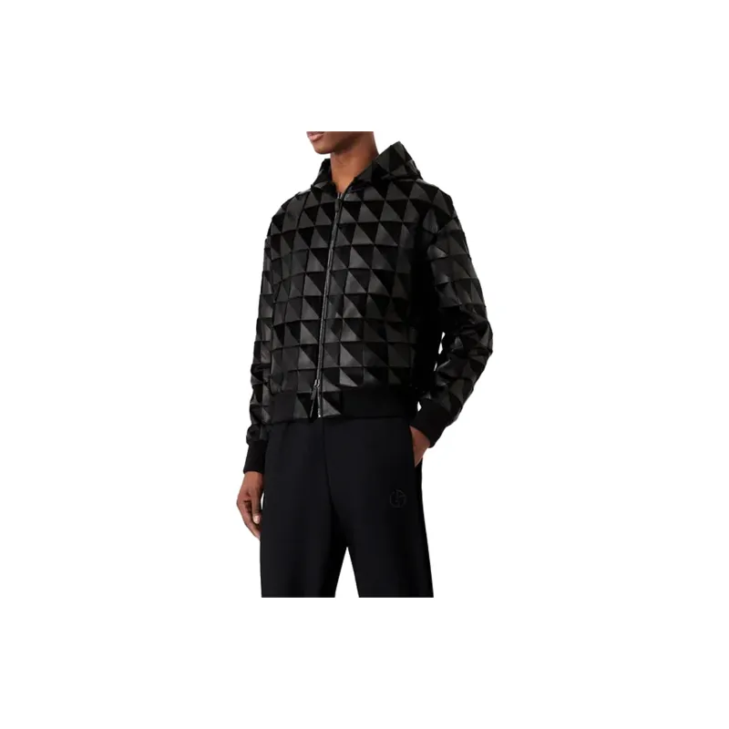 GIORGIO ARMANI FW23 Leather Jacket Men's Black-3