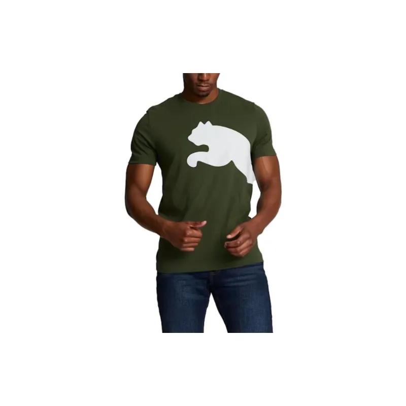 PUMA Oversized Logo T-Shirts Men Green-3