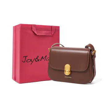 Joy&Mario Cow Leather Small Square Bag Shoulder Bag Regular Women's Caramel Brown/Milkshake White/Classic Black