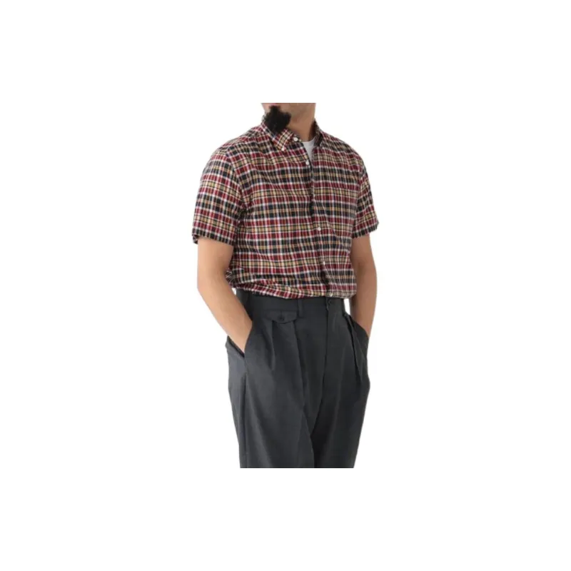 Beams Shirts Men Burgundy-1