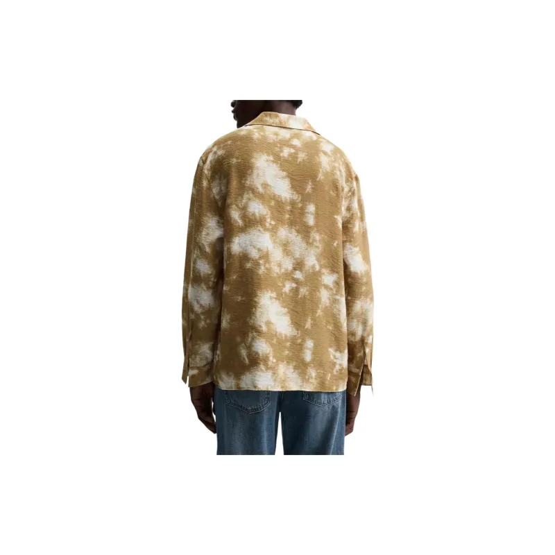 ZARA Shirts Men Camel/White-3