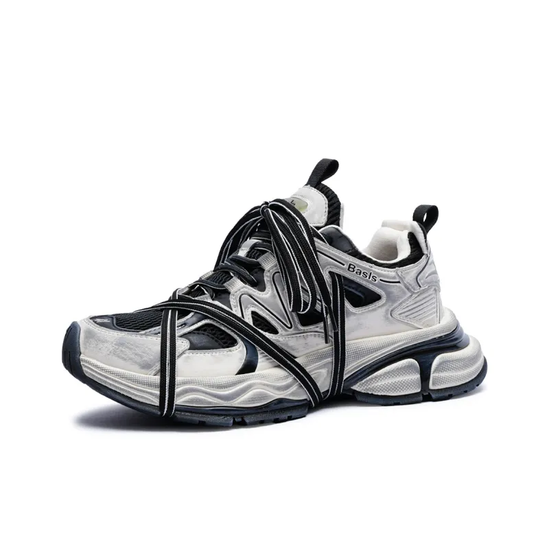 BASLS Abrasion Resistant Breathable Height Increasing Low Top Chunky Sneakers Unisex-7