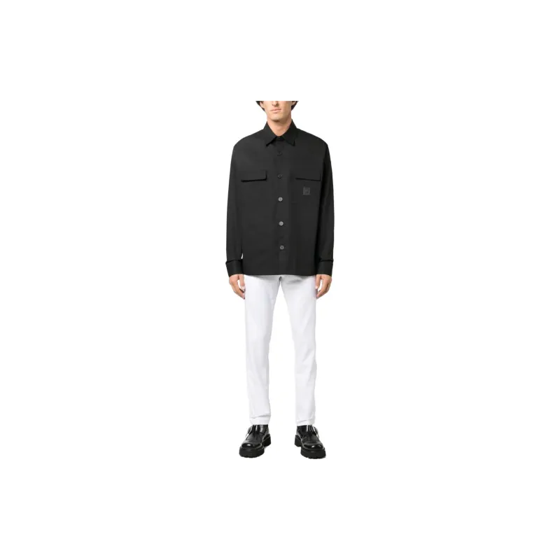 BALMAIN Logo patch Cotton Shirt-1