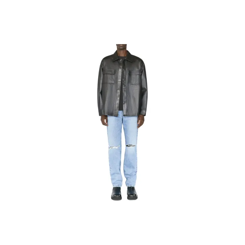FRAME Distressed Straight Leg Jeans-1