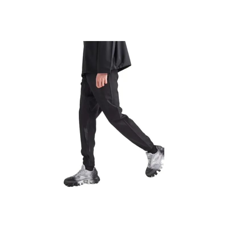 PRADA Logo Plaque Straight Leg Trousers-3
