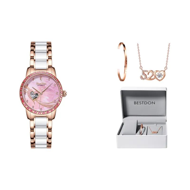 Bestdon Automatic Mechanical Movement Ceramic Strap Watch Women's Watch Mother-of-Pearl Color Watch Dial-4