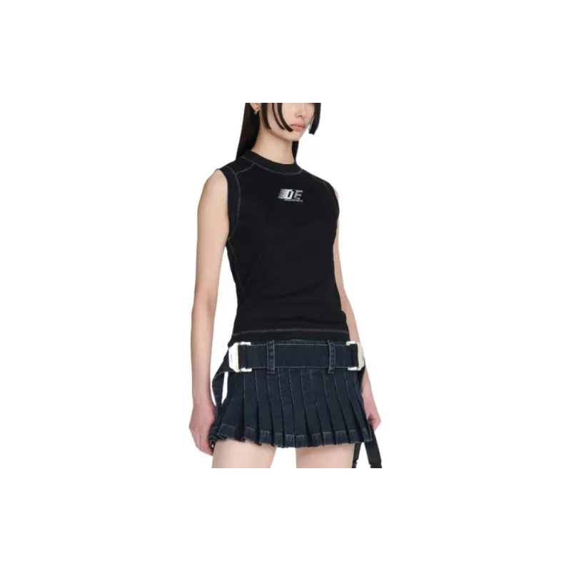 DION LEE SS24 DLE MUSCLE TEE Tank Top Unisex Black-3
