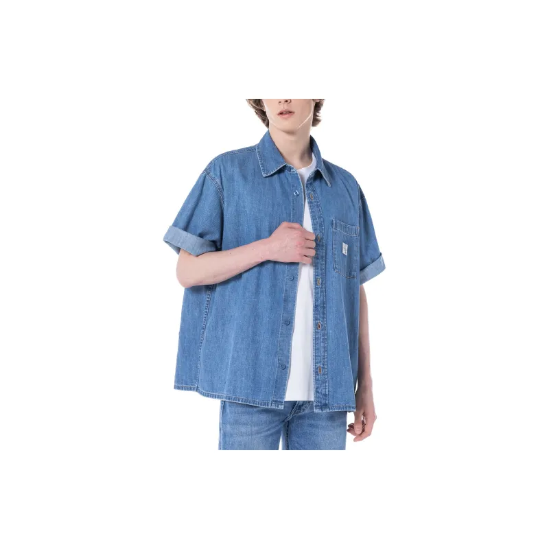 CALVIN KLEIN Shirt Men's Medium Blue-5