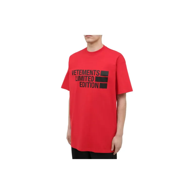 Vetements T-Shirts Unisex Red-4