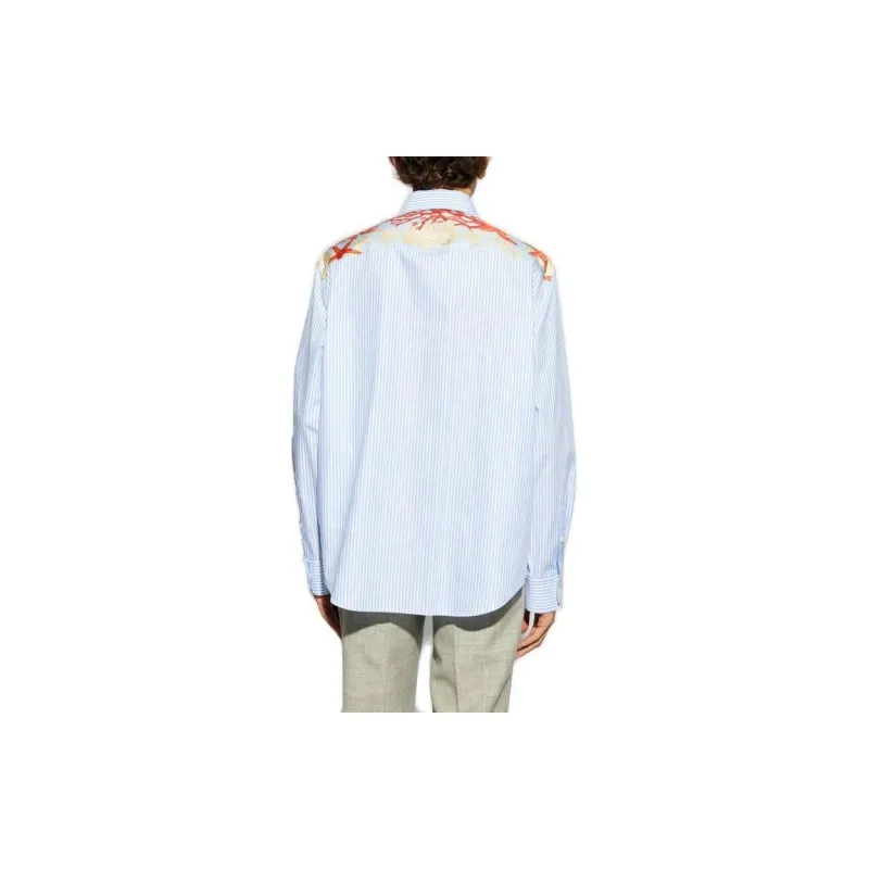 VERSACE Long Sleeved Striped Buttoned Shirt-2