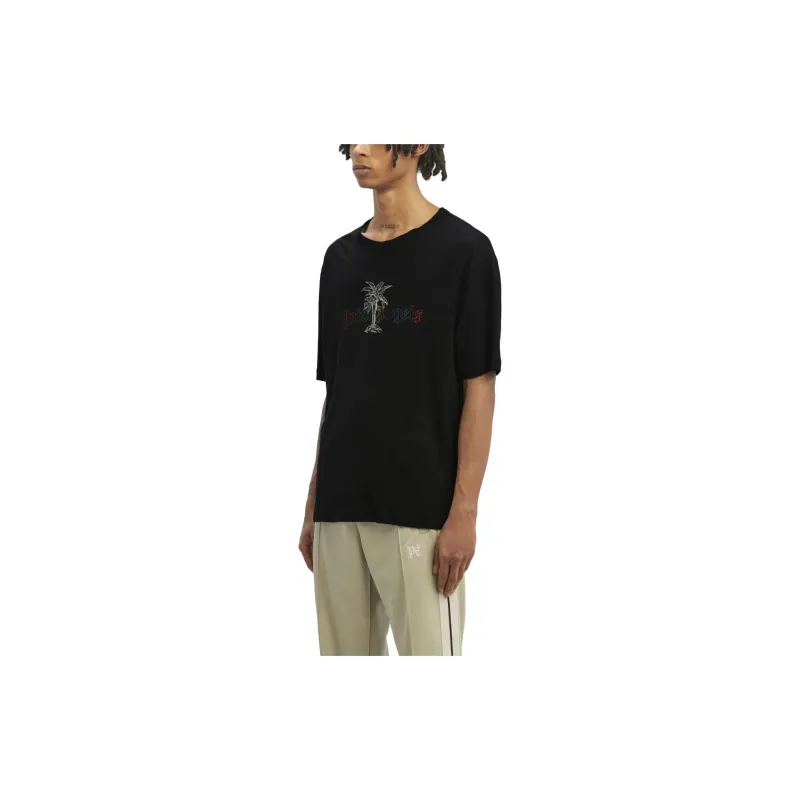 PALM ANGELS Logo print Short sleeve T shirt-3