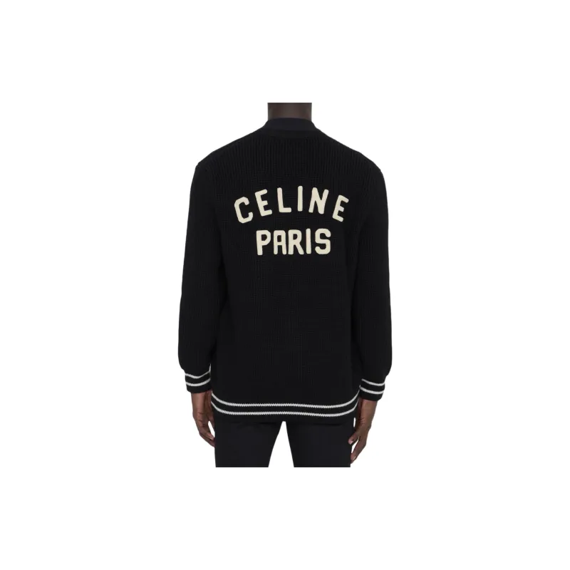 CELINE Long College Cardigan In Wool-1