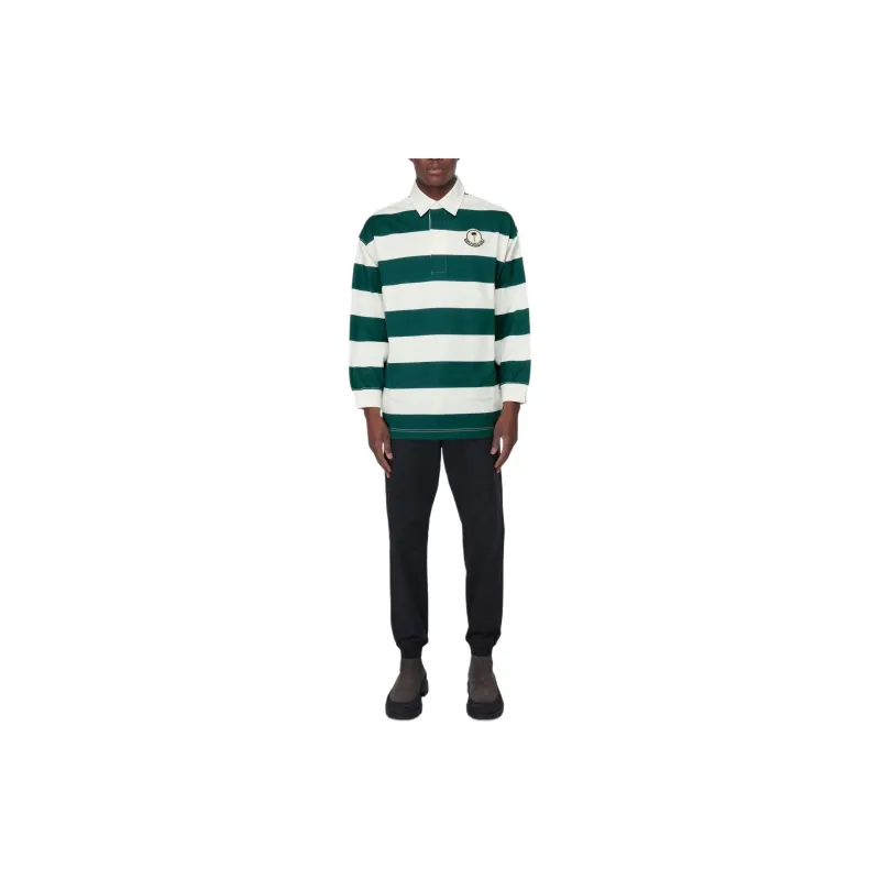 Moncler Polo Shirt Men's Green White-3