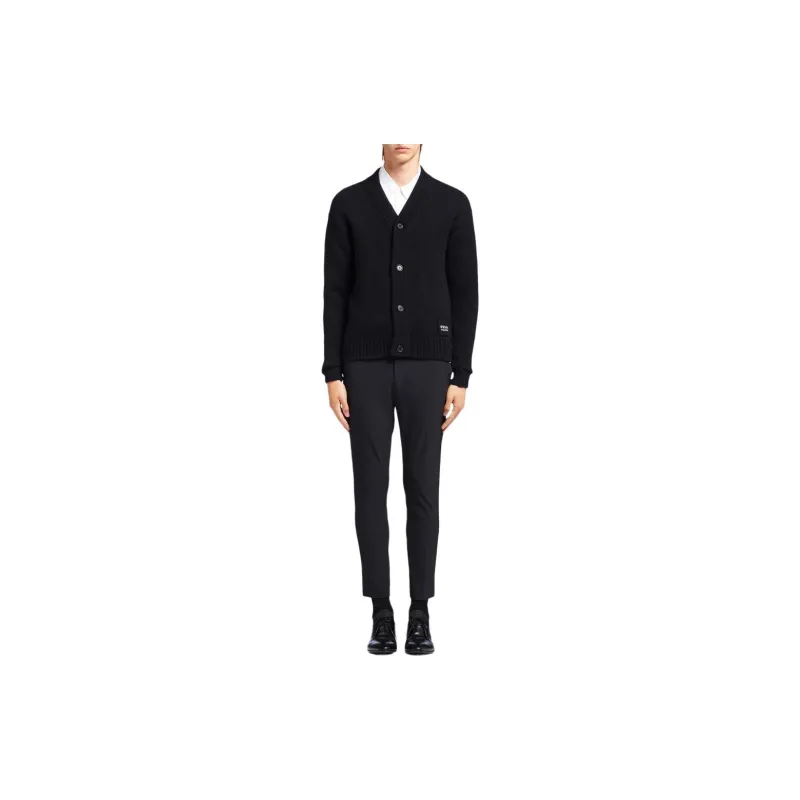 PRADA Logo Patch Knitted Cardigan-1