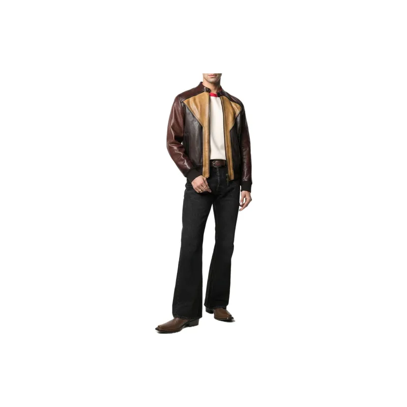 DSQUARED 2 Leather Jackets Men Brown-1