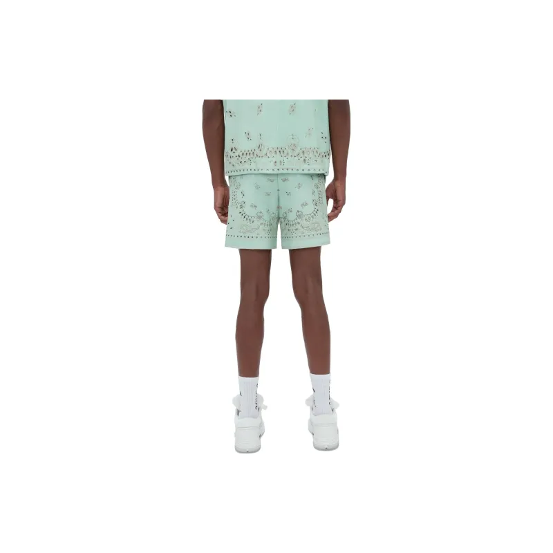 AMIRI Leather Bandana Shorts-2
