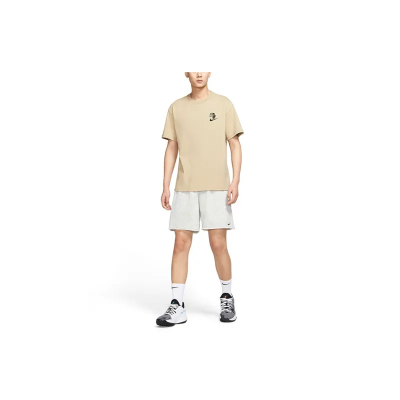 Nike T Shirts Men Beige-2
