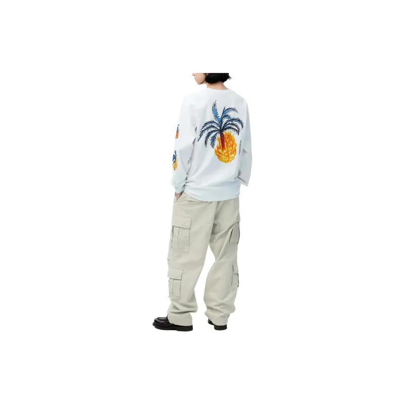 Thisisneverthat SS24 Burning Palm Tree L/S Tee T Shirt Unisex White-4