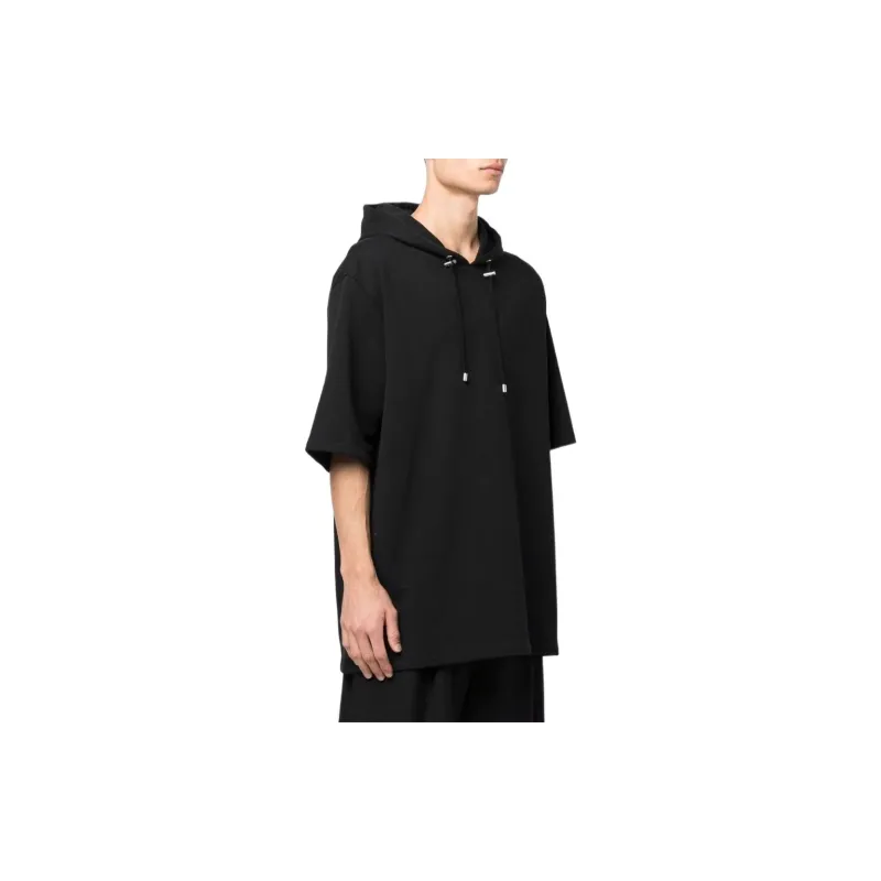 BALMAIN Logo print Short sleeve Cotton Hoodie-3