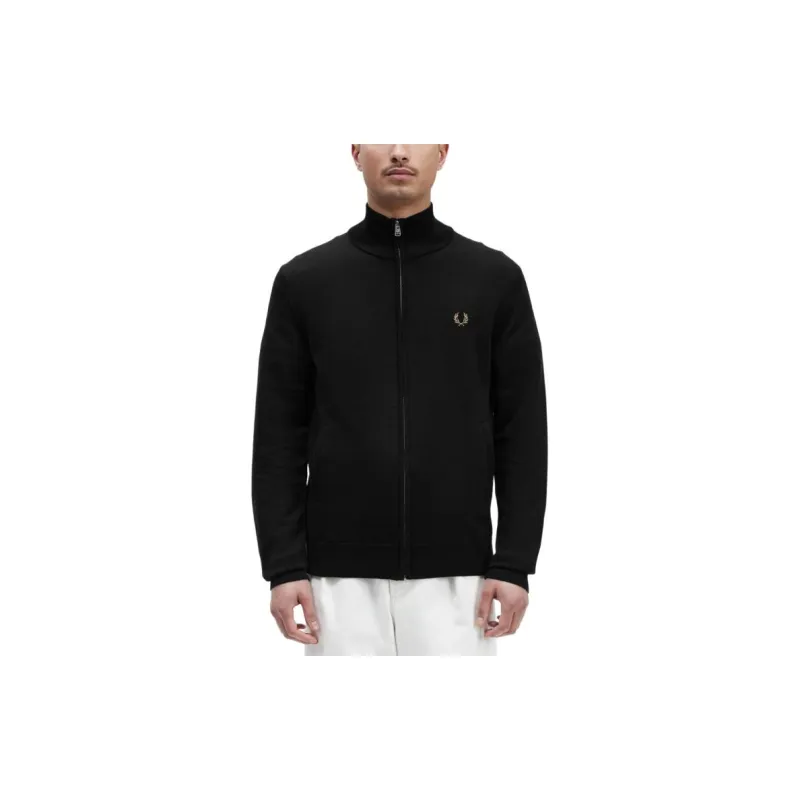 FRED PERRY Classic Zip Through Cardigan Jackets & Coats Men's Black-2