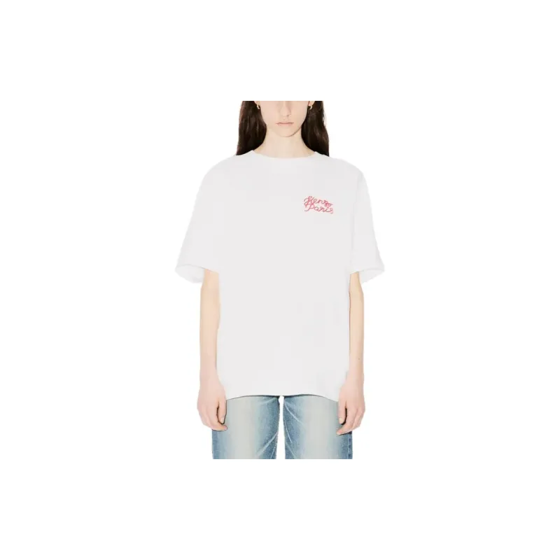 KENZO Heart Embroidered Oversized T Shirt-6