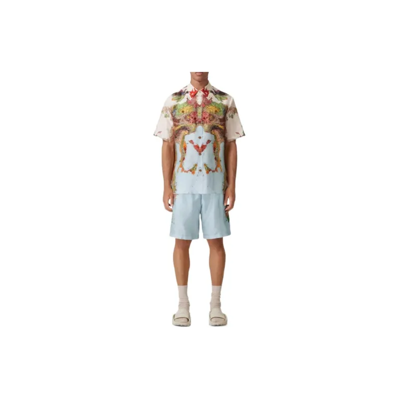 Burberry Map Graphic Print Silk Shirt-1