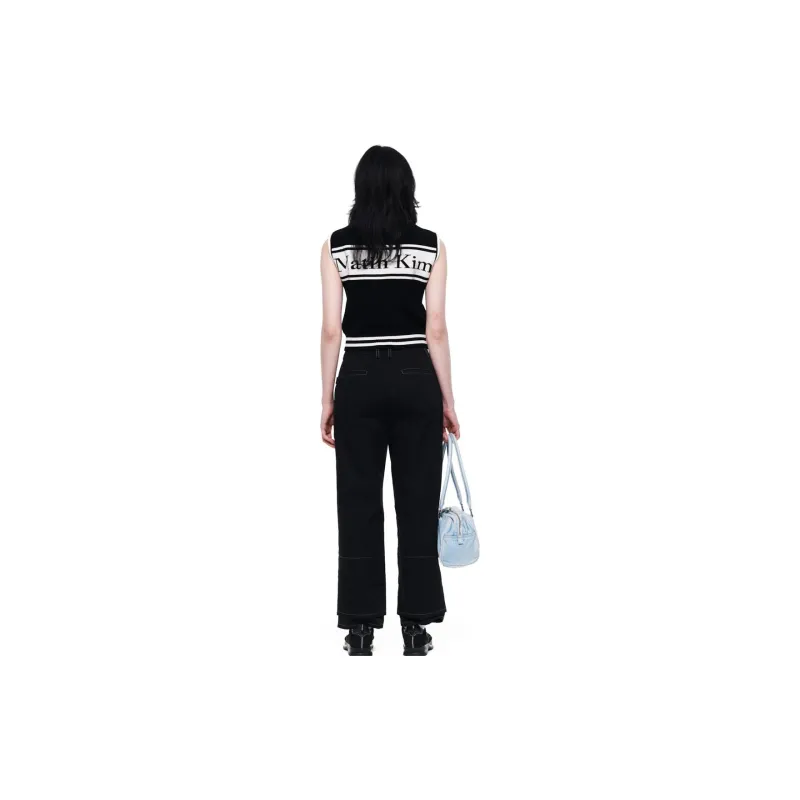 MATIN KIM Women's Spell Point Stripe Knit Vest-3