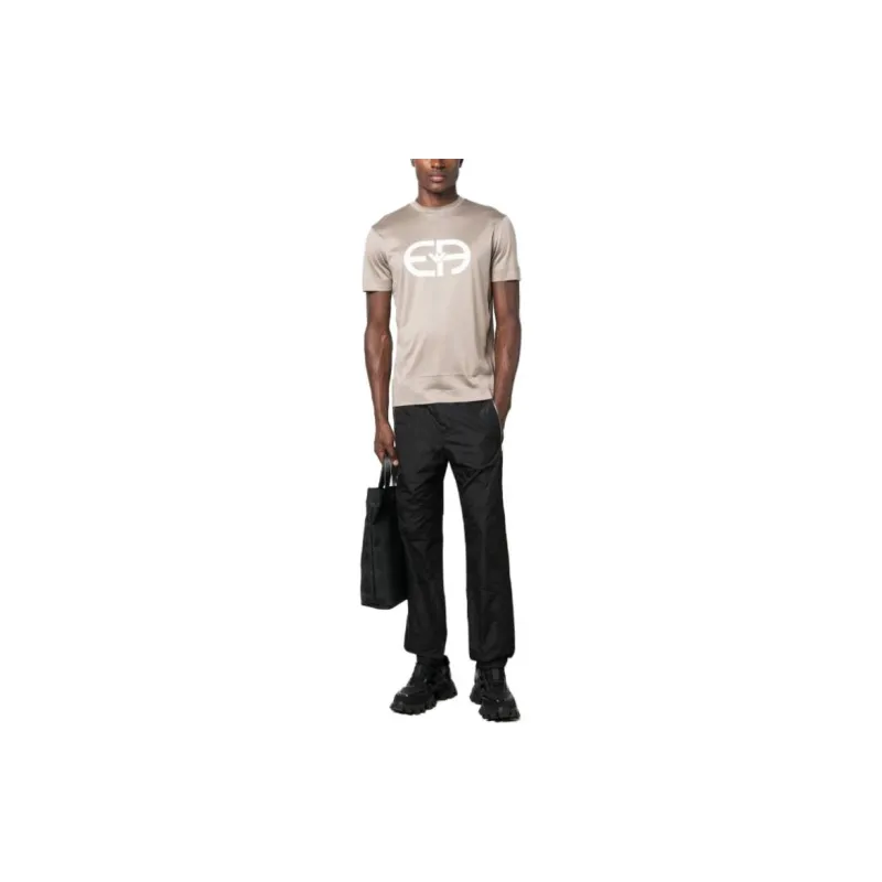 EMPORIO ARMANI Lyocell blend Jersey T shirt With Oversized Ea Logo-1