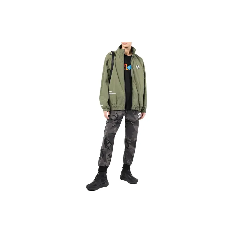 A BATHING APE Logo-patch Zip-up Jacket-13
