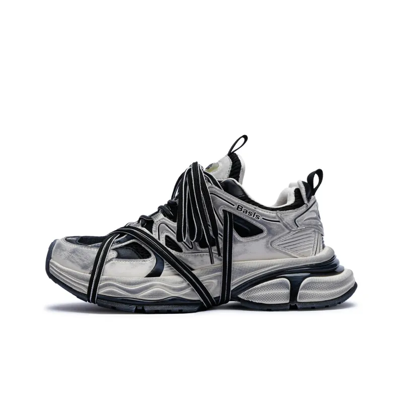 BASLS Abrasion Resistant Breathable Height Increasing Low Top Chunky Sneakers Unisex-6