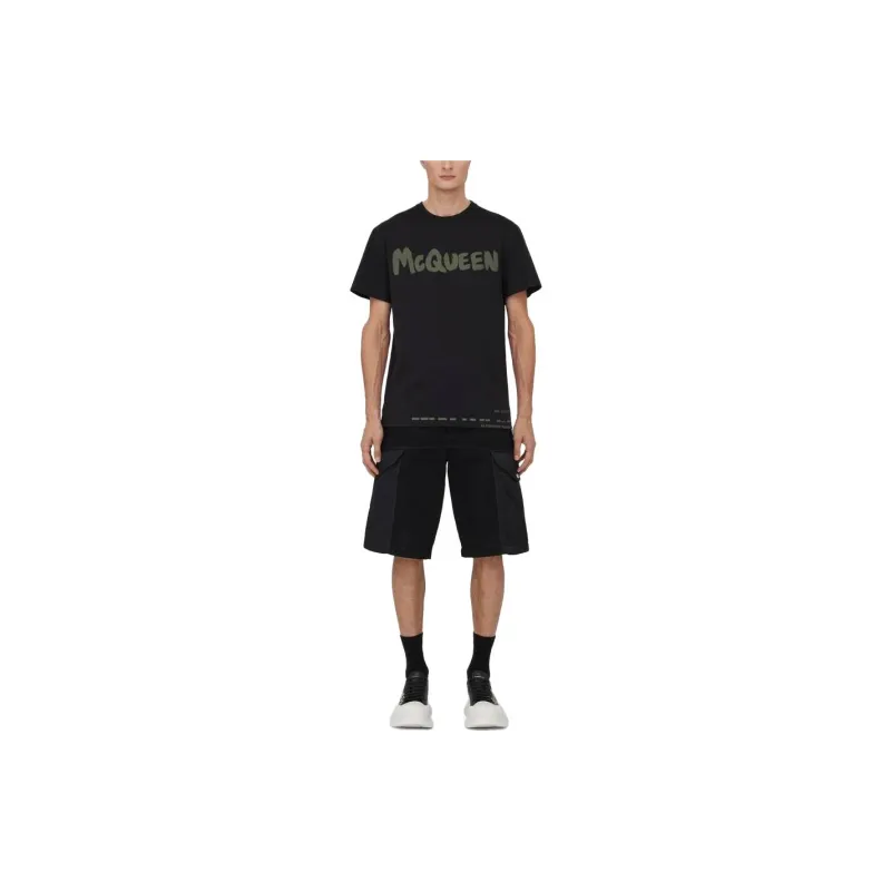 Alexander McQueen Graffiti Printed Crewneck T Shirt-1