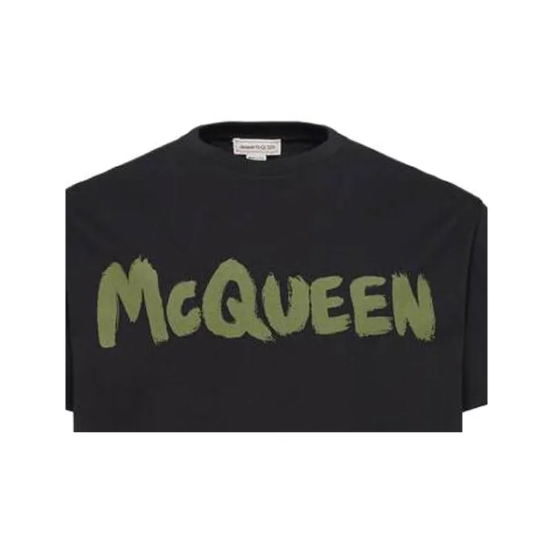 Alexander McQueen Graffiti Printed Crewneck T Shirt-5