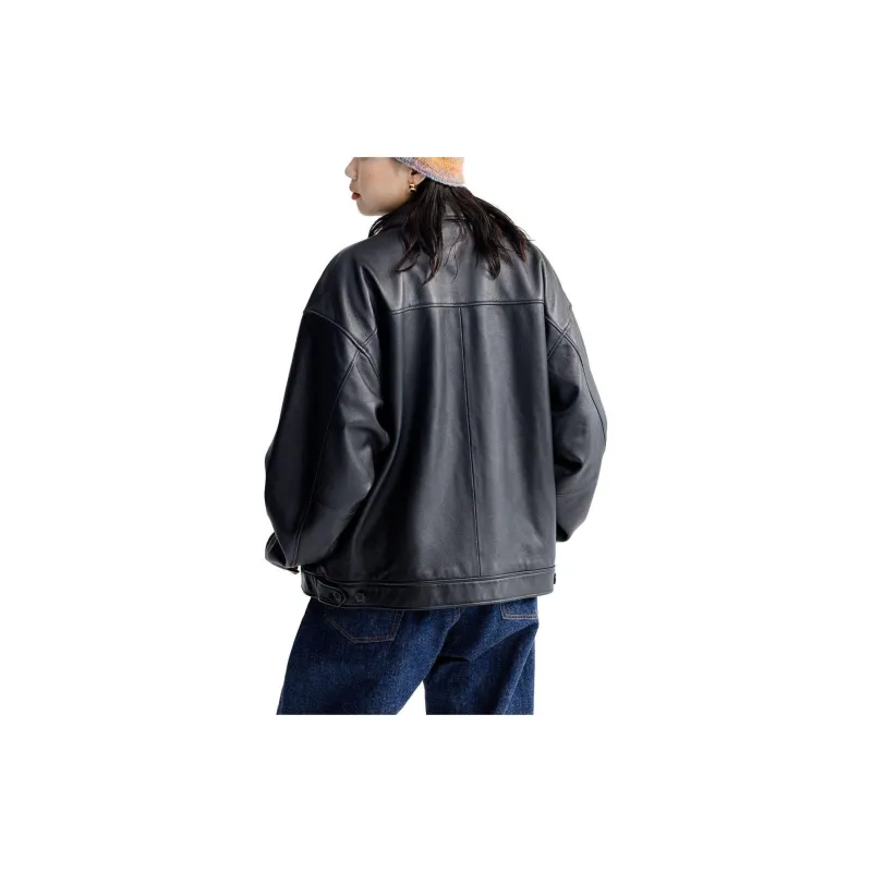 Beams Leather Jackets Unisex Black-4