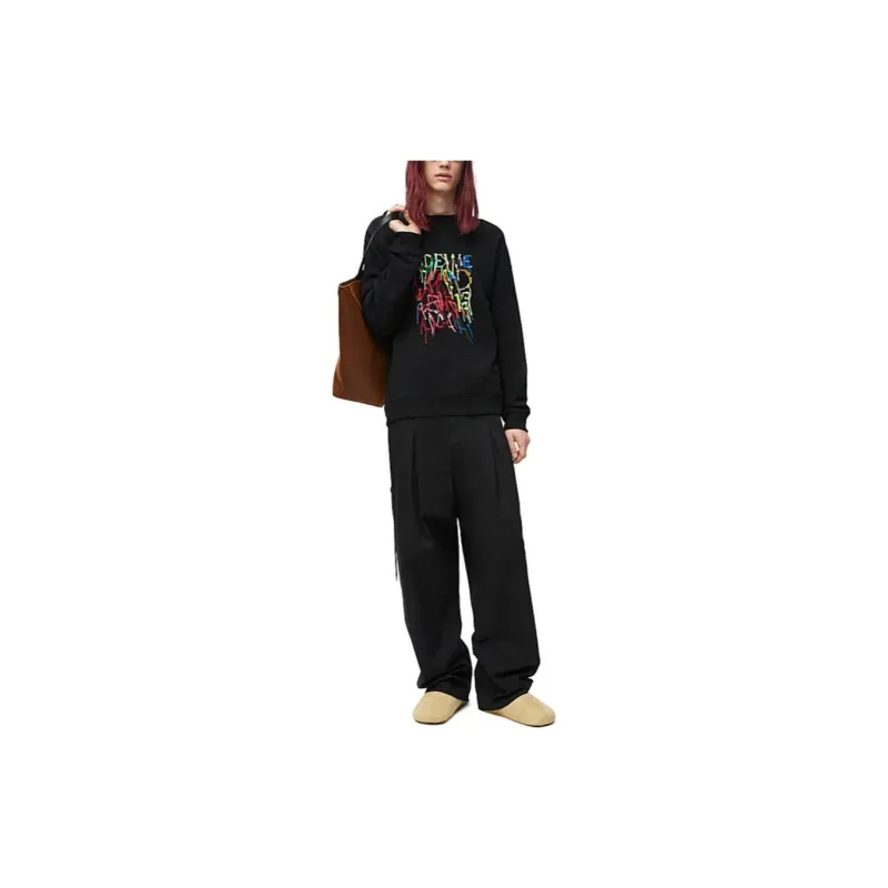LOEWE Logo Embroidered Crewneck Sweatshirt-2