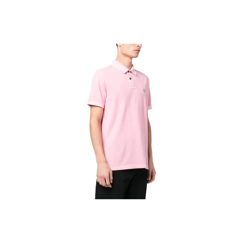 STONE ISLAND Polo Shirts Men Pink-3