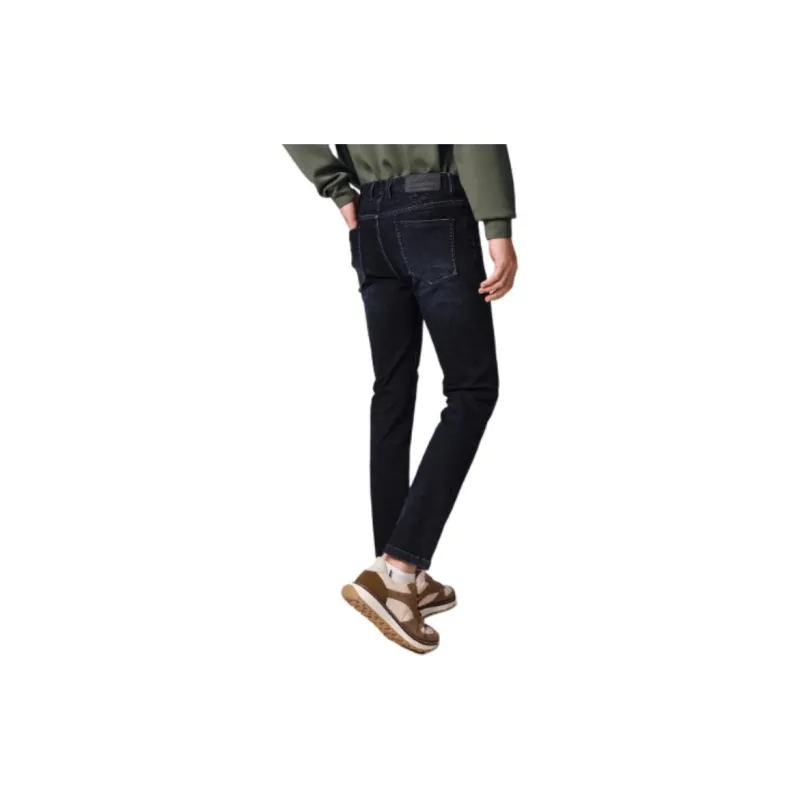 GOLDLION Spring Fall Jeans Slim Fit Men's Multi Specification Navy Blue-2