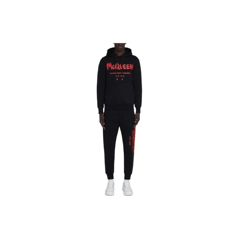 Alexander McQueen Logo Printed Drawstring Hoodie-1