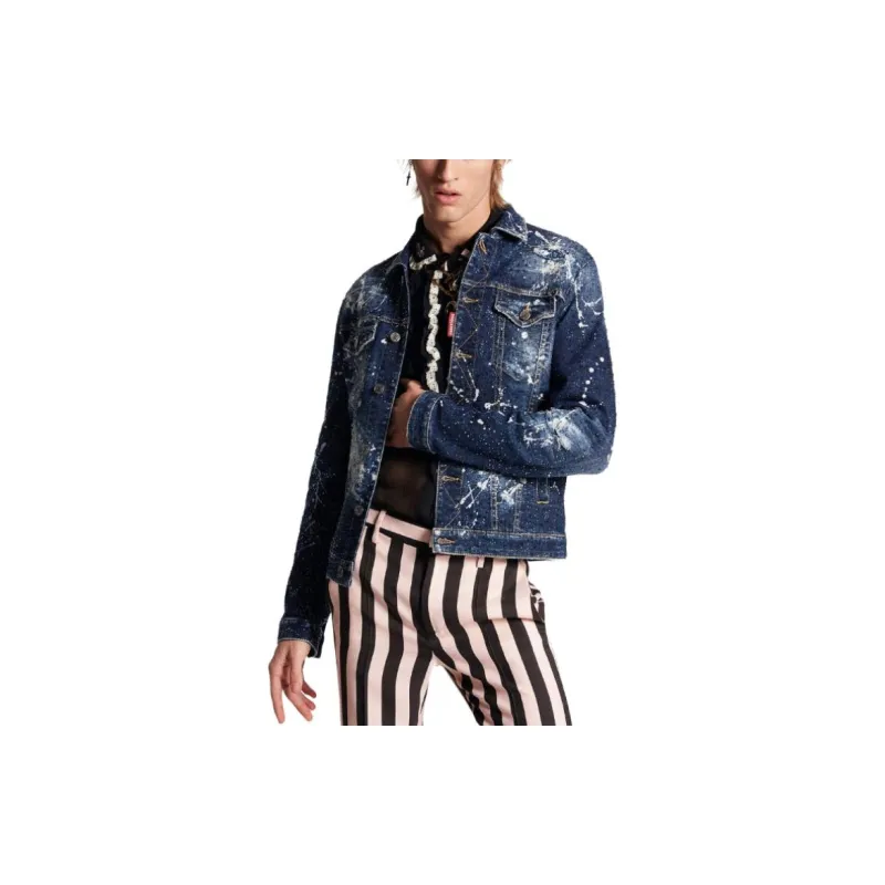 DSQUARED 2 Fireworks Wash Dan Jean Jacket Jackets Coats Men's Blue-4