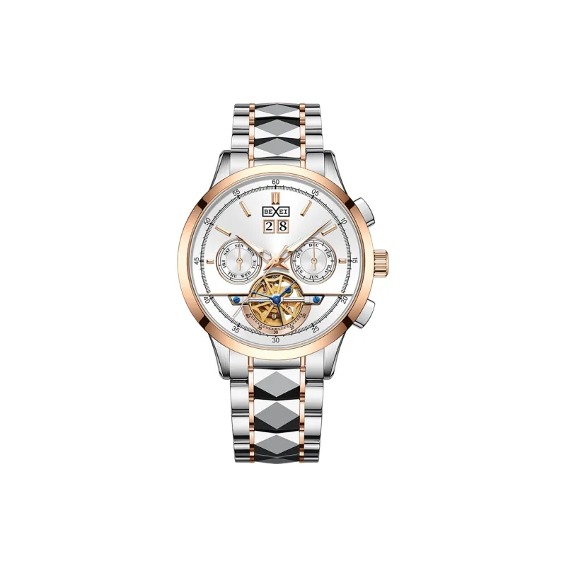 BEXEI Casual Watch Automatic Mechanical Movement Stainless Steel Watchband Watch Men's Watches Black Dial-11