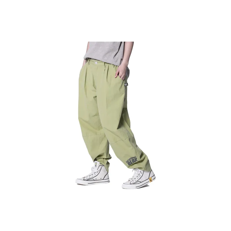 LIGHTNING BEAR Casual Pants Unisex Green-3