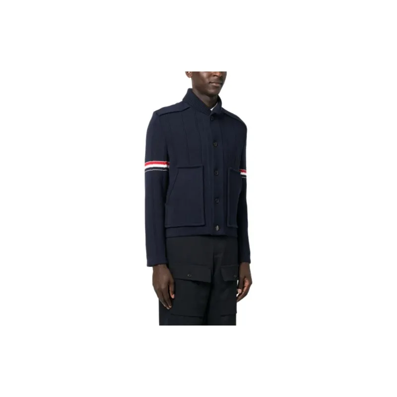 THOM BROWNE Rwb Striped Shirt Jacket-3