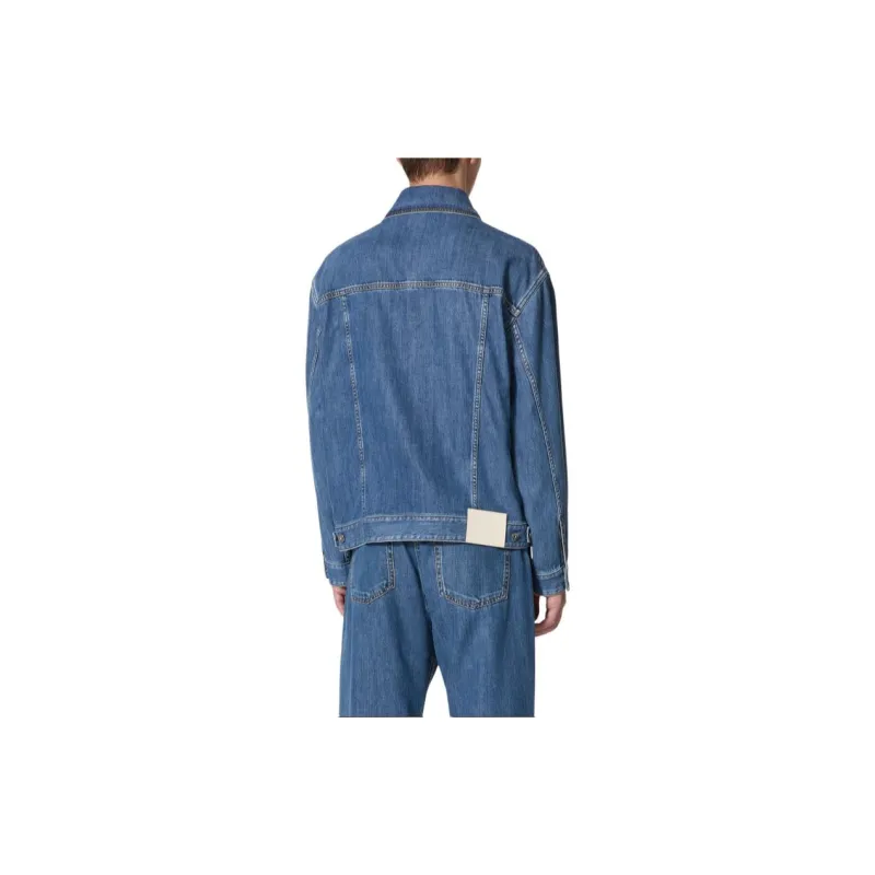 Valentino Buttoned Twill Denim Jacket-3